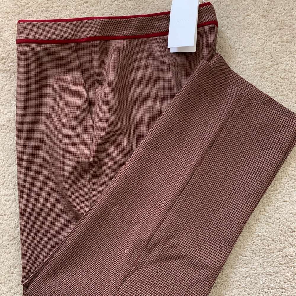 Boss Taliviena Check Print Ankle Pants
